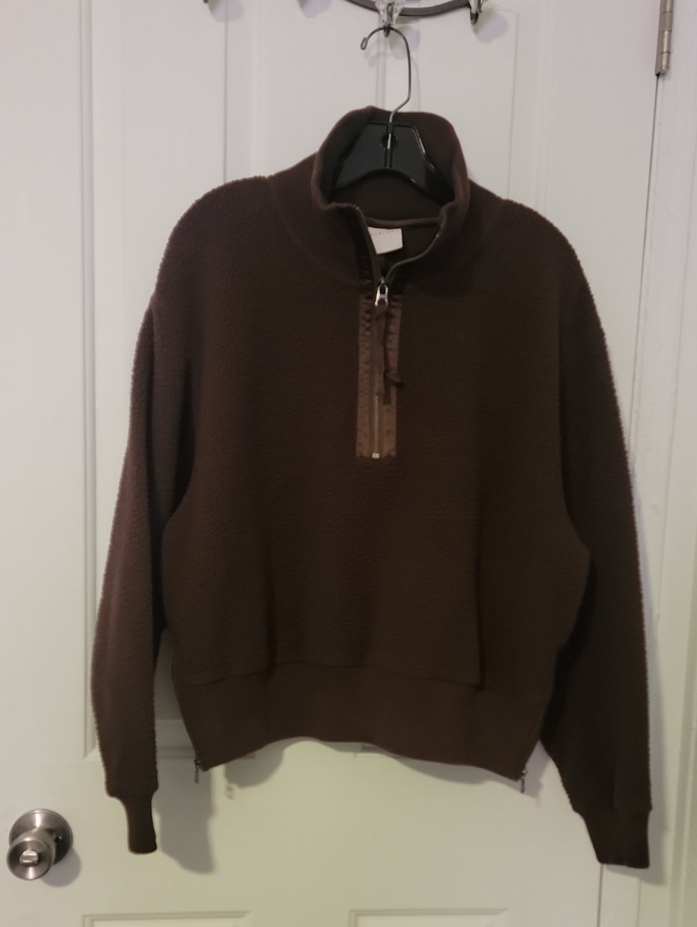 Varley Roselle Chocolate Brown Half-Zip Fleece Sweater Women's Size Large